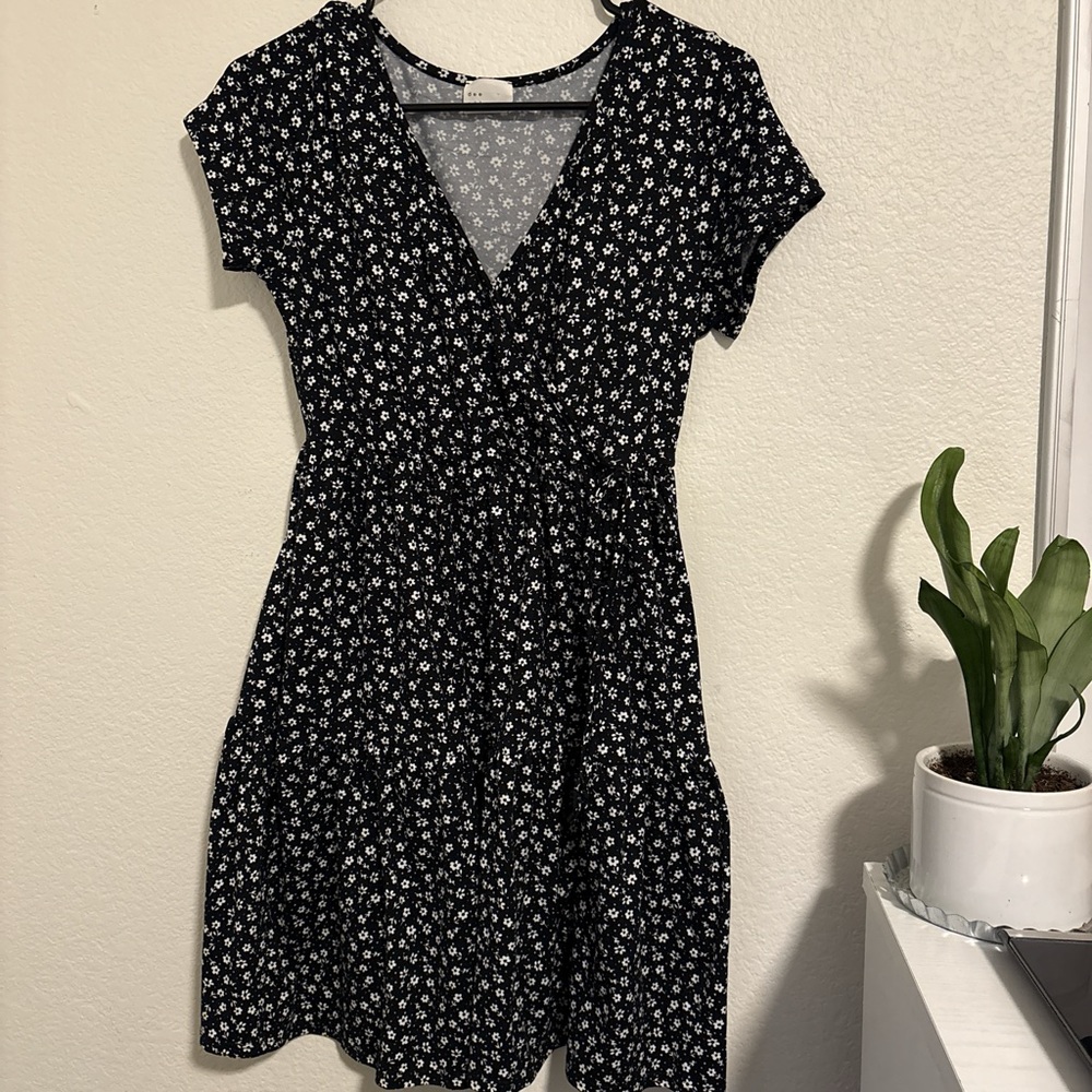 Floral Black Dress